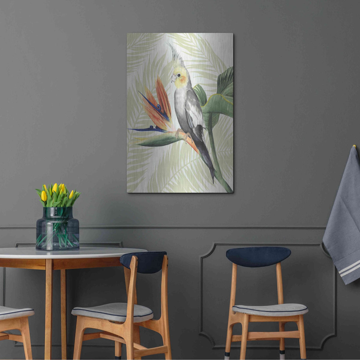 Luxe Metal Art 'Avian Paradise I' by Grace Popp, Metal Wall Art,24x36