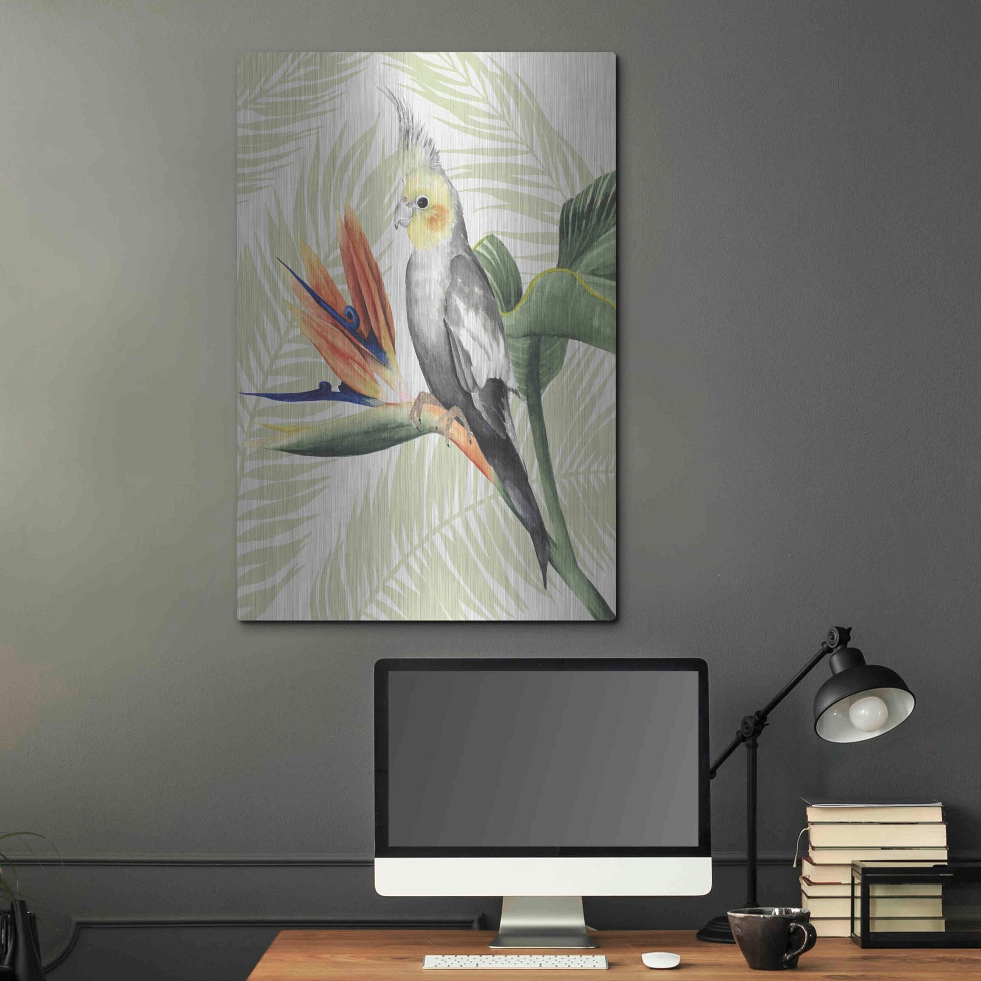 Luxe Metal Art 'Avian Paradise I' by Grace Popp, Metal Wall Art,24x36