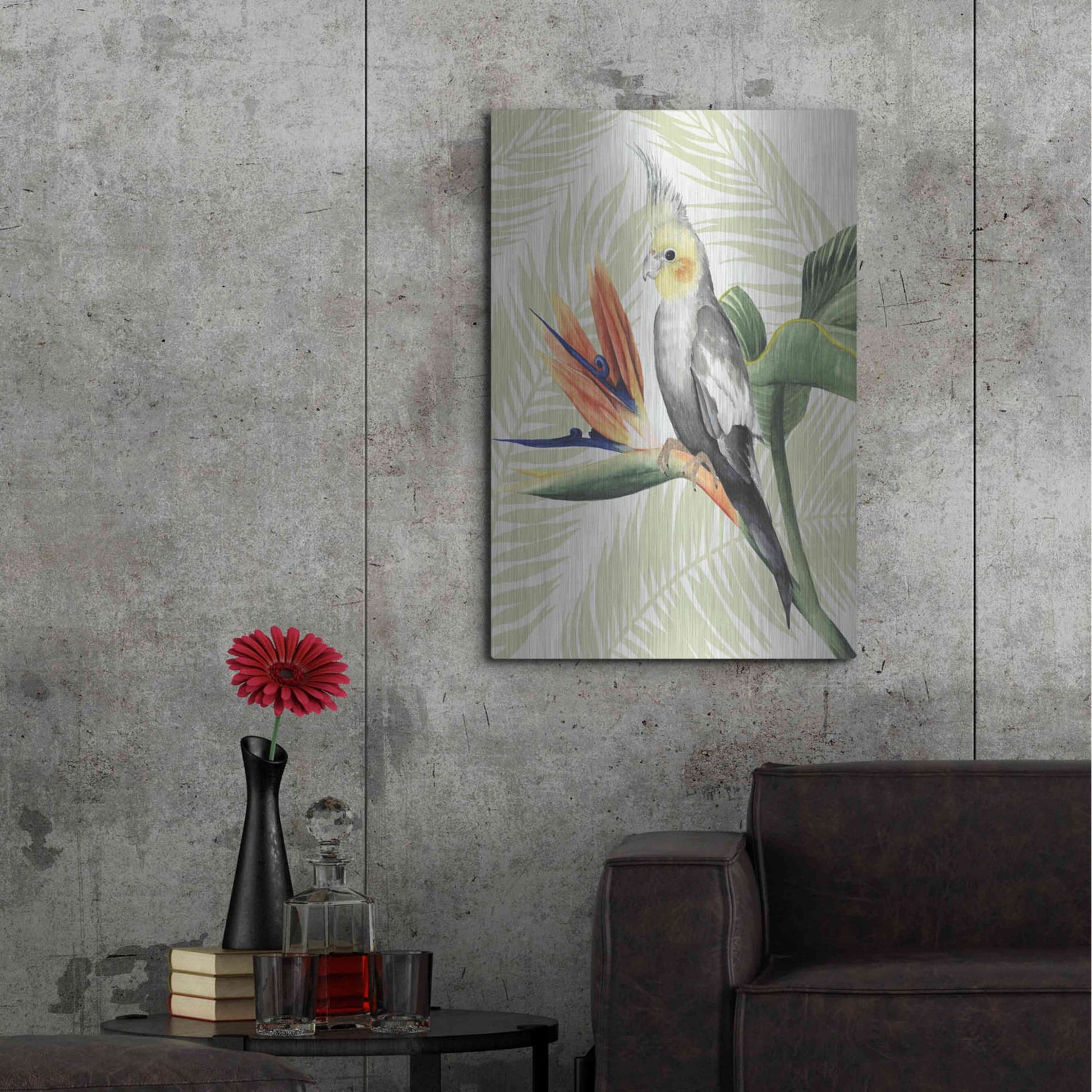 Luxe Metal Art 'Avian Paradise I' by Grace Popp, Metal Wall Art,24x36