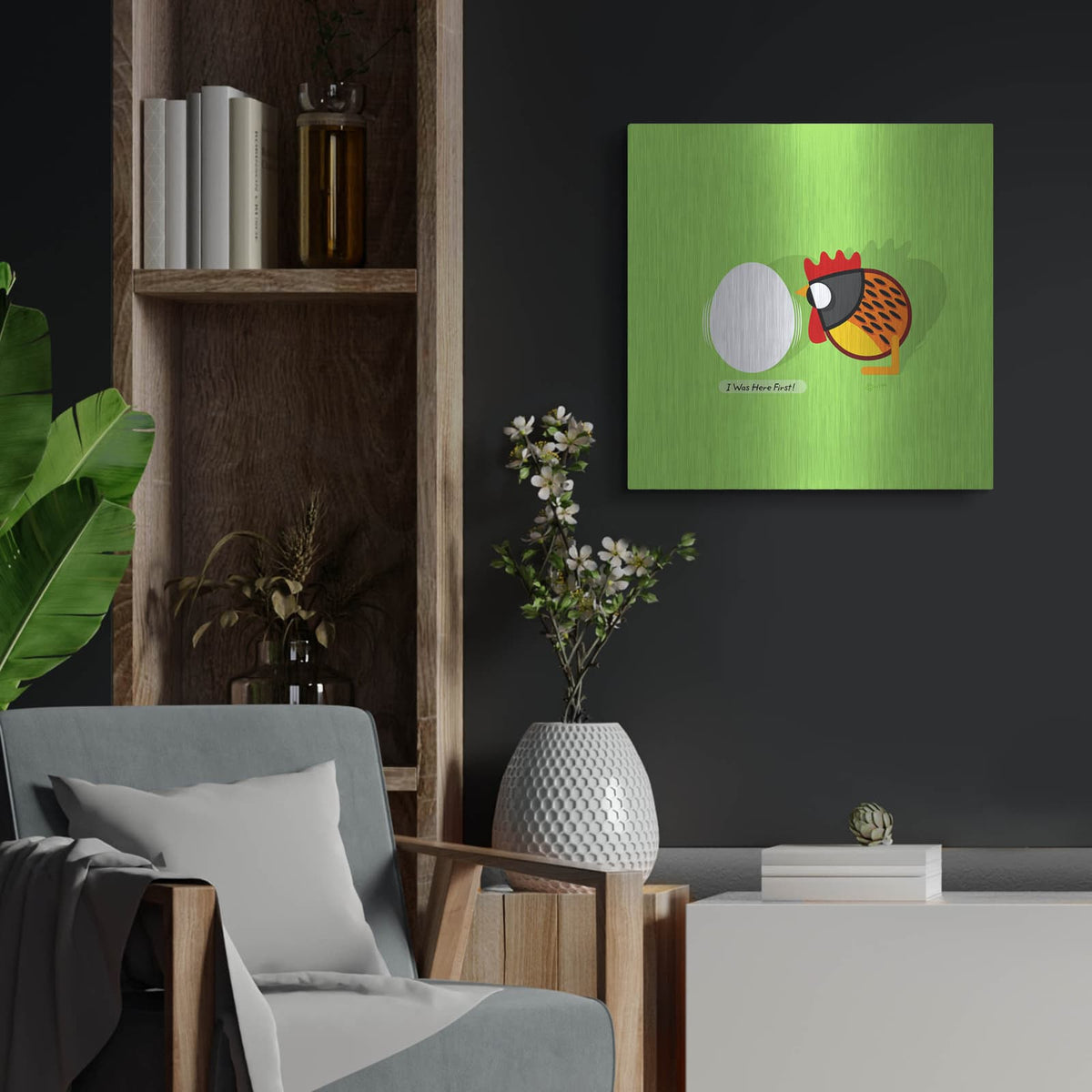 'Here First' by Chuck Wimmer – Metal Wall Art, 24x24 room view