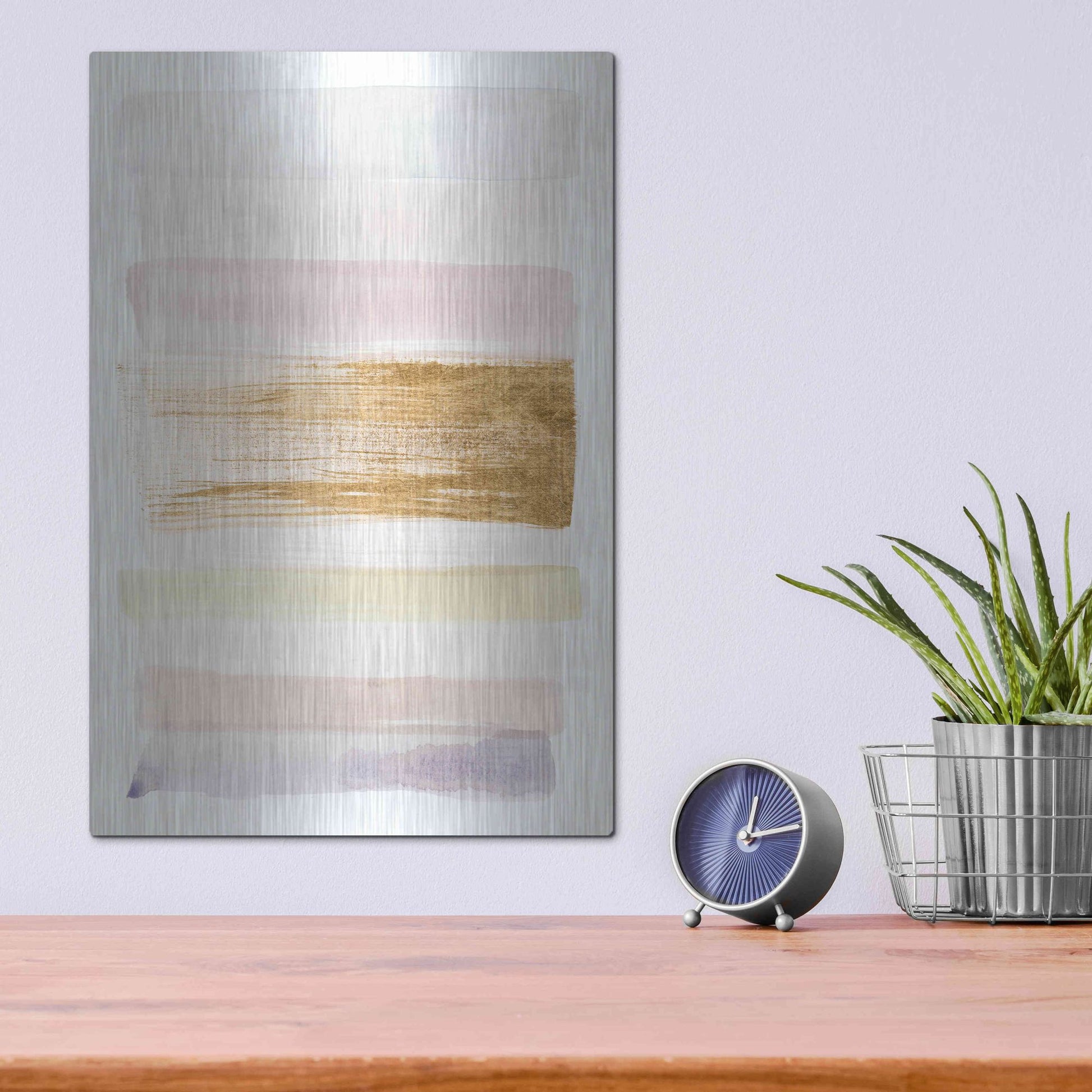 Luxe Metal Art 'Pastel Sweep II' by Grace Popp, Metal Wall Art,12x16