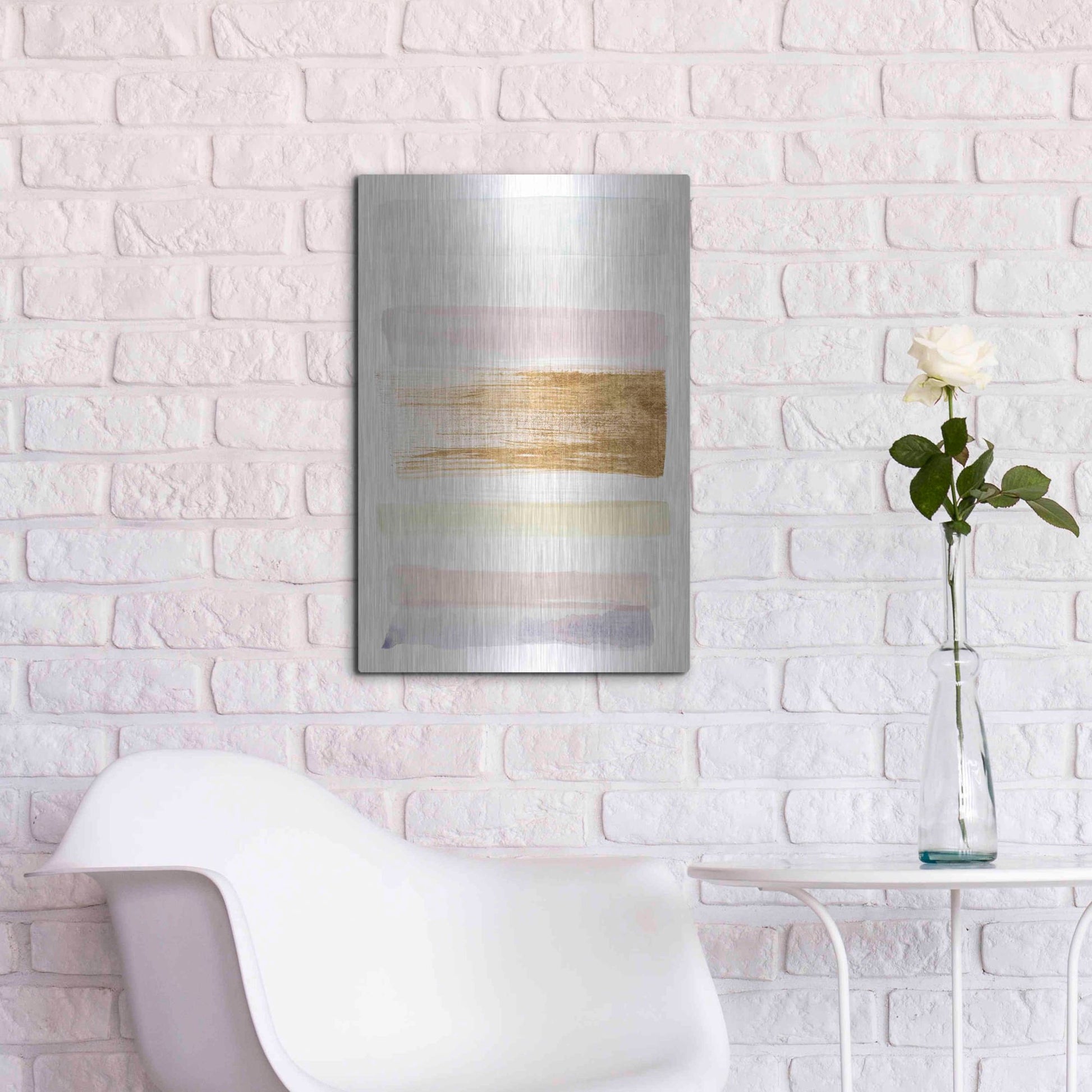 Luxe Metal Art 'Pastel Sweep II' by Grace Popp, Metal Wall Art,16x24