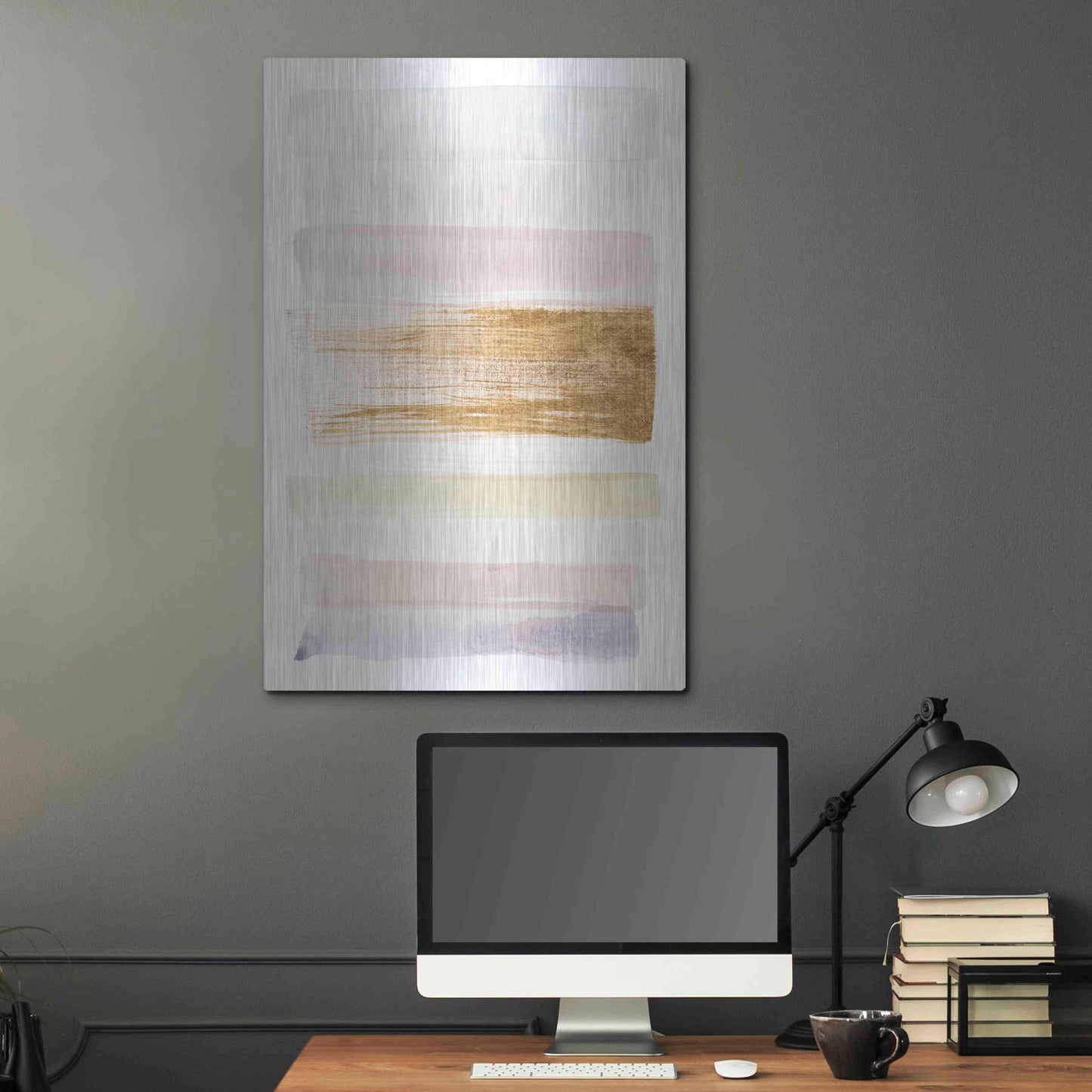 Luxe Metal Art 'Pastel Sweep II' by Grace Popp, Metal Wall Art,24x36