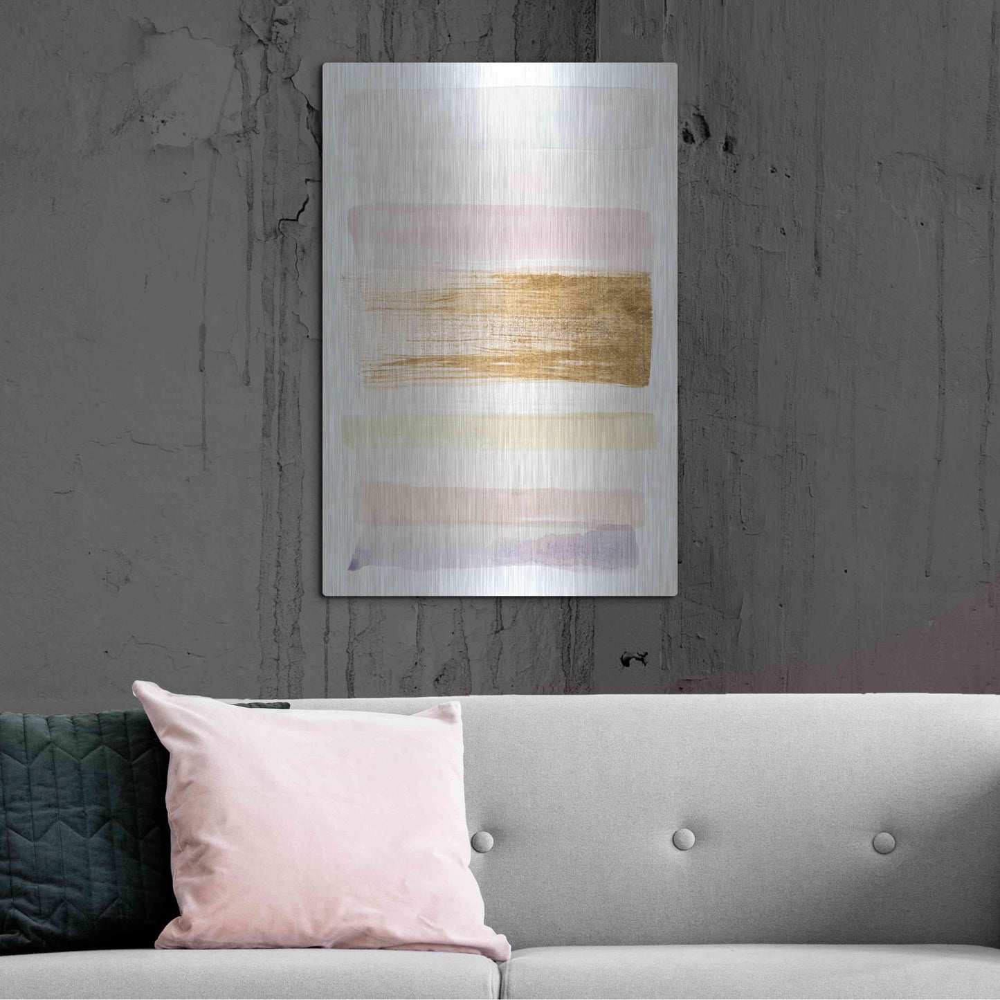 Luxe Metal Art 'Pastel Sweep II' by Grace Popp, Metal Wall Art,24x36