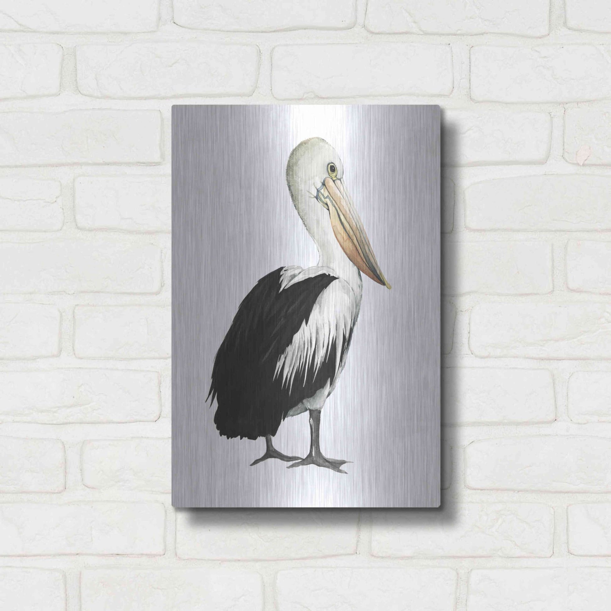 Luxe Metal Art 'Sea Bird IV' by Grace Popp, Metal Wall Art,12x16