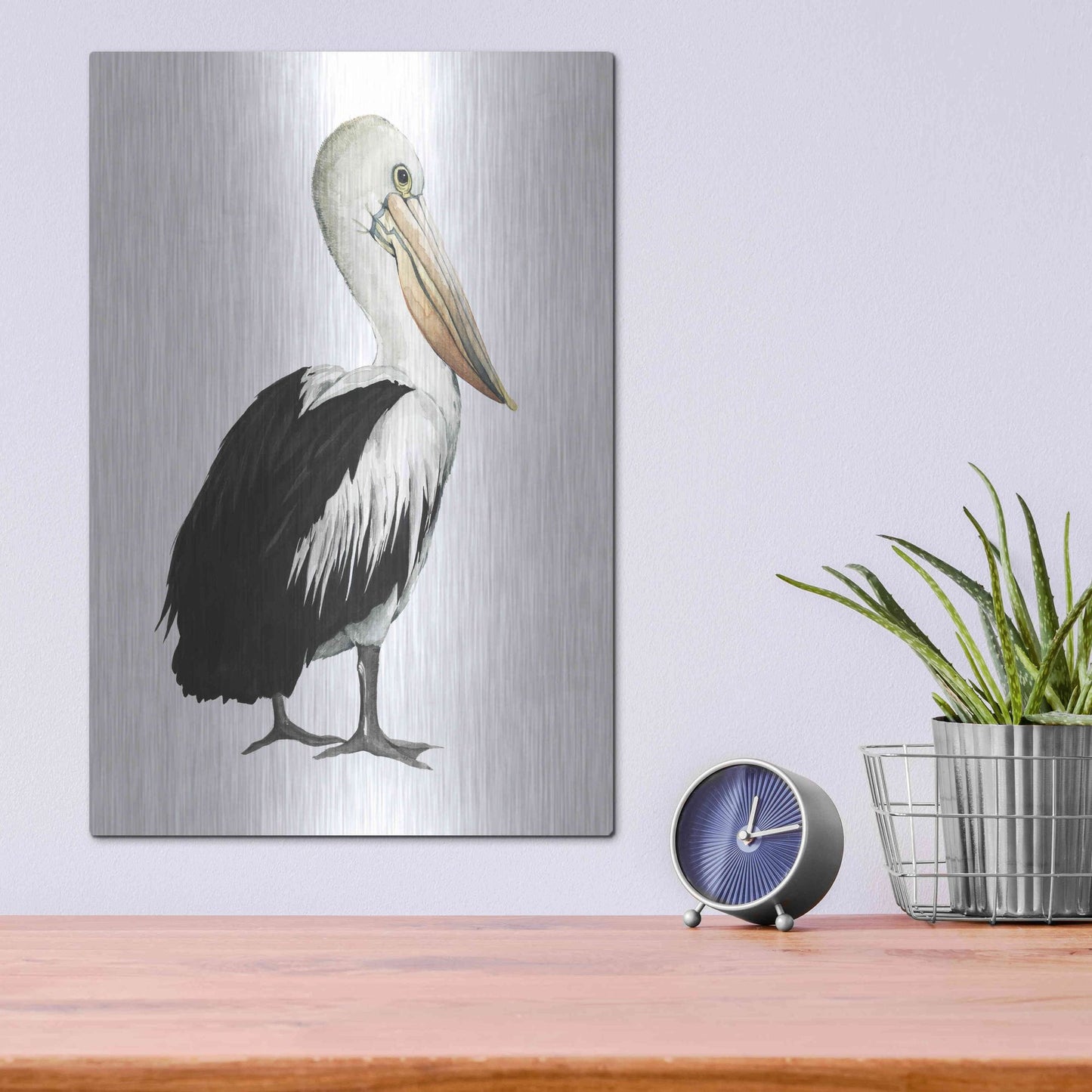 Luxe Metal Art 'Sea Bird IV' by Grace Popp, Metal Wall Art,12x16