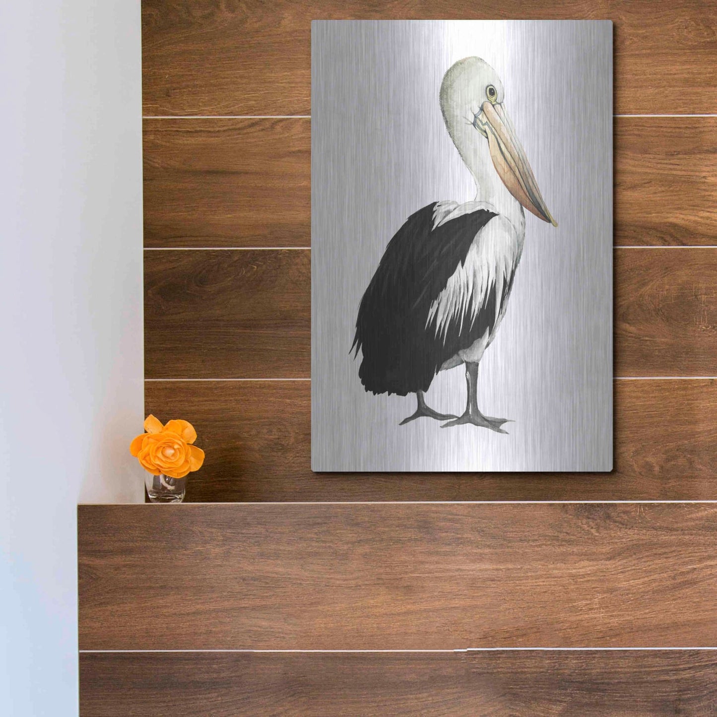 Luxe Metal Art 'Sea Bird IV' by Grace Popp, Metal Wall Art,12x16