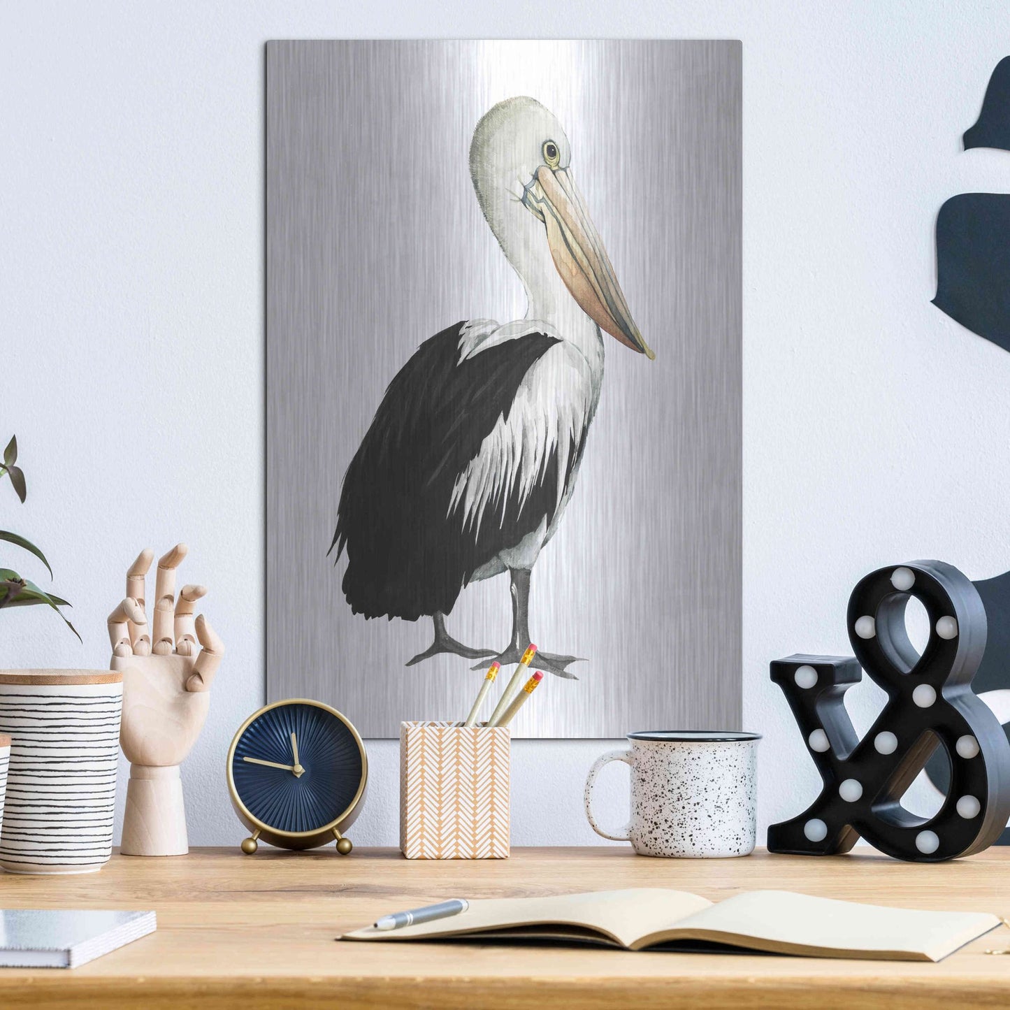 Luxe Metal Art 'Sea Bird IV' by Grace Popp, Metal Wall Art,12x16