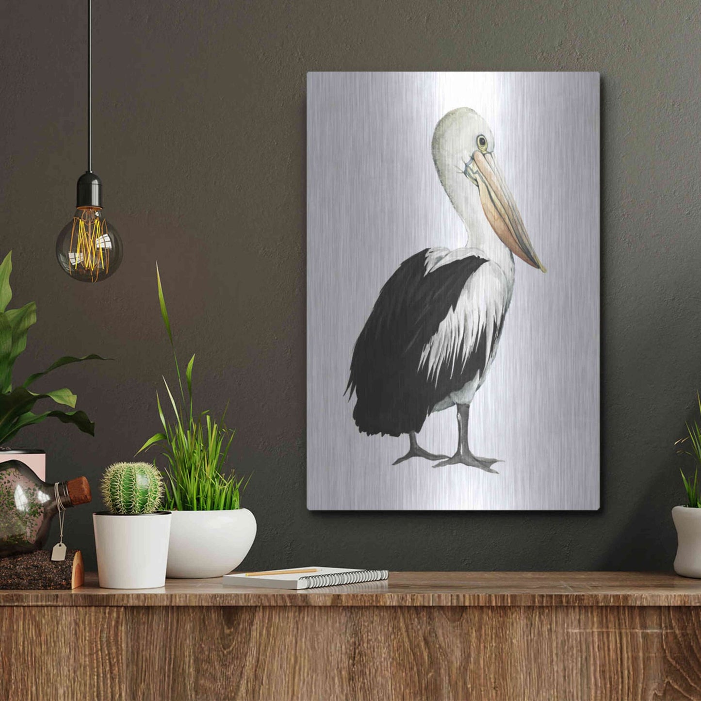 Luxe Metal Art 'Sea Bird IV' by Grace Popp, Metal Wall Art,12x16