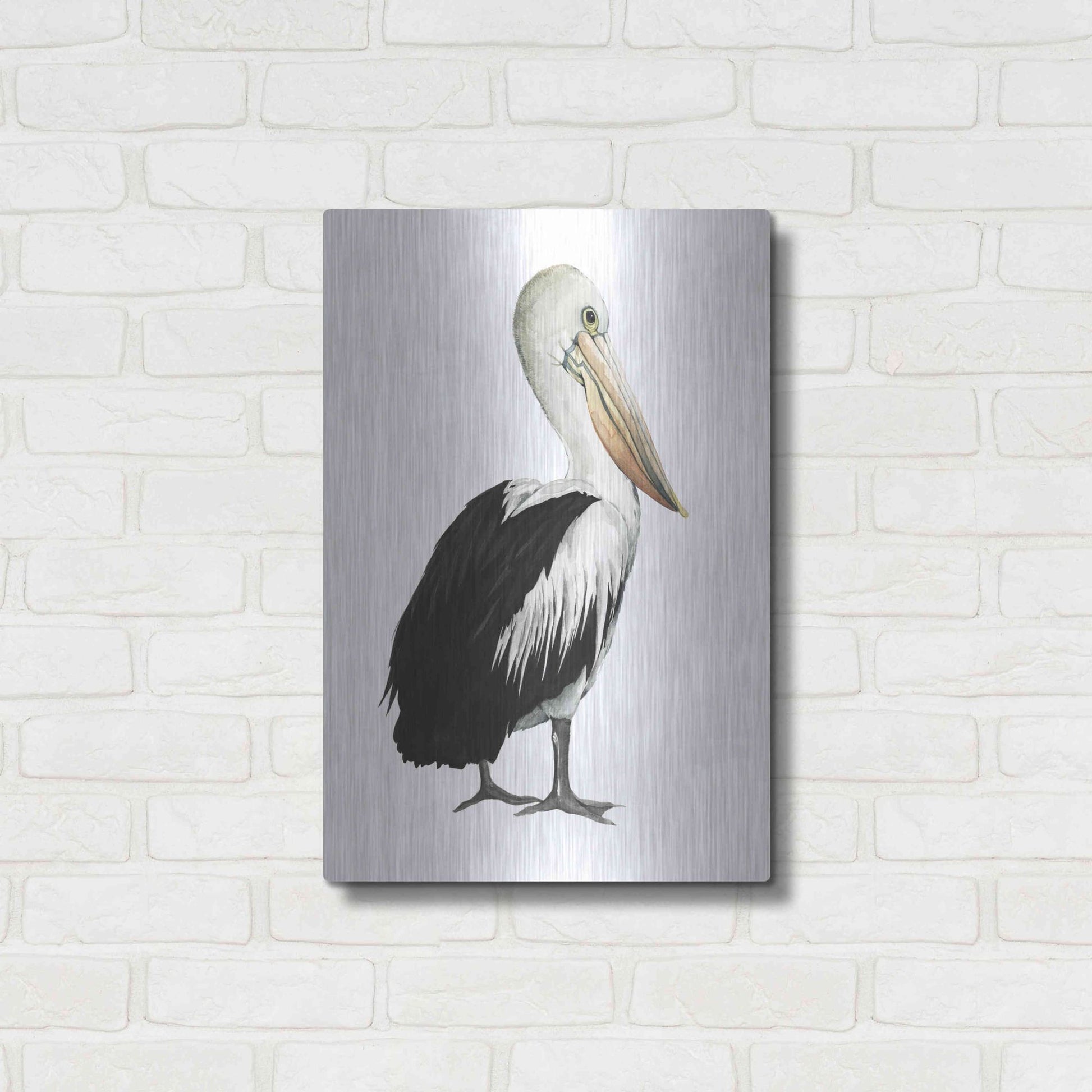 Luxe Metal Art 'Sea Bird IV' by Grace Popp, Metal Wall Art,16x24