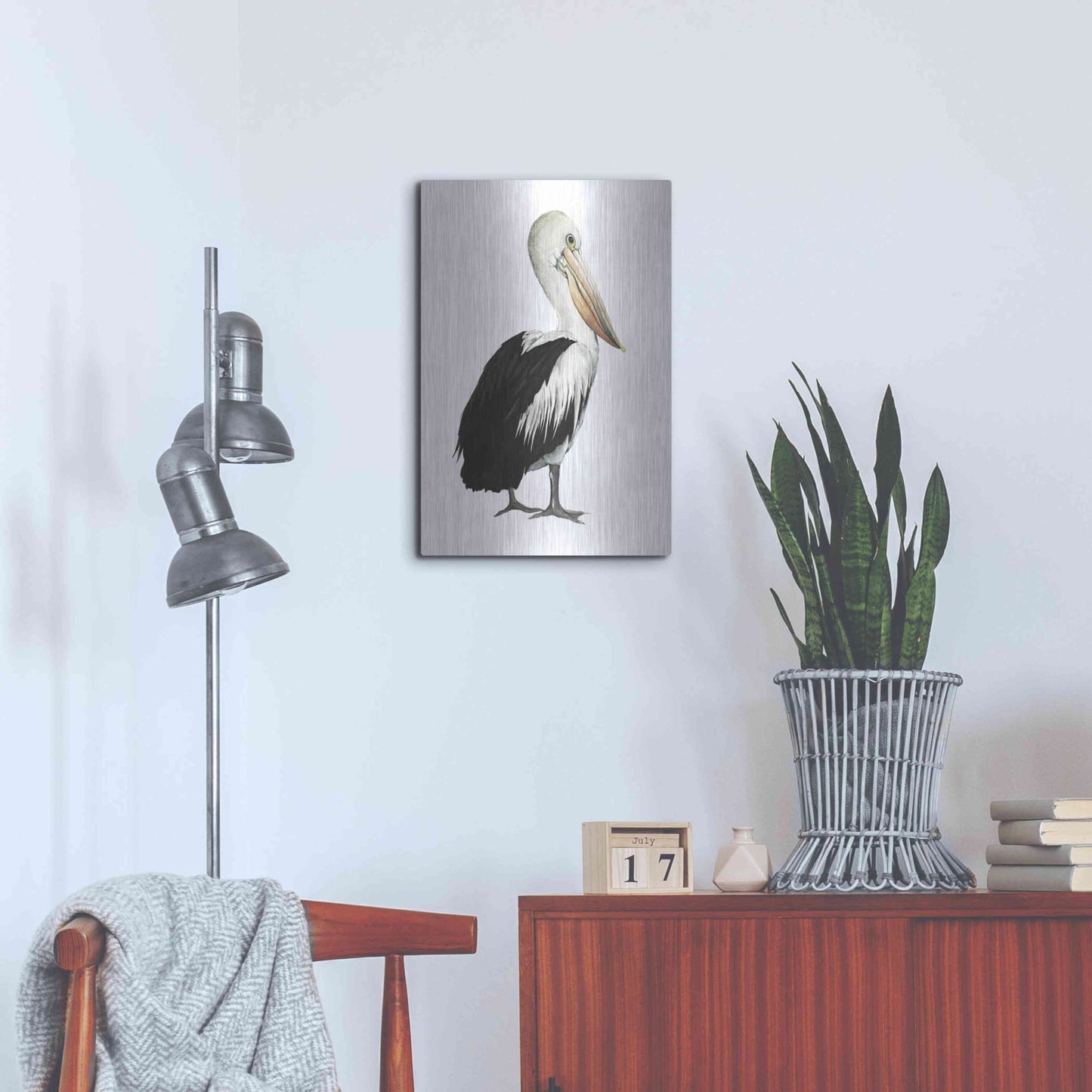 Luxe Metal Art 'Sea Bird IV' by Grace Popp, Metal Wall Art,16x24