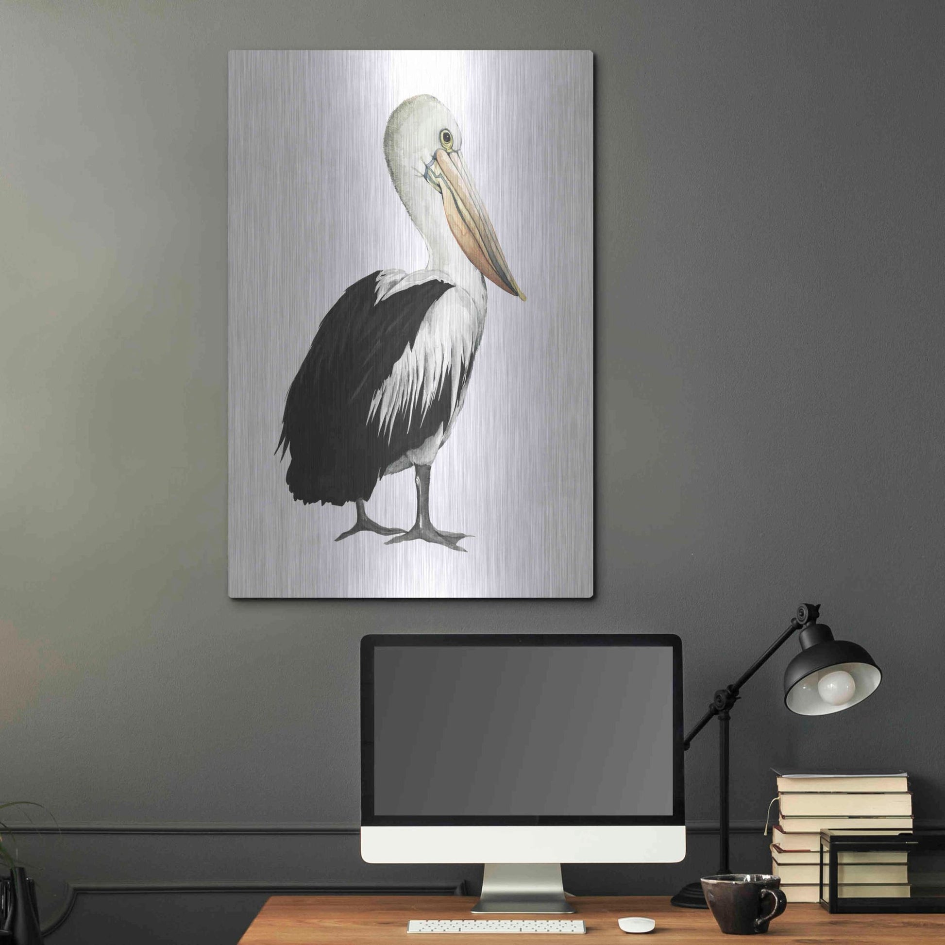 Luxe Metal Art 'Sea Bird IV' by Grace Popp, Metal Wall Art,24x36