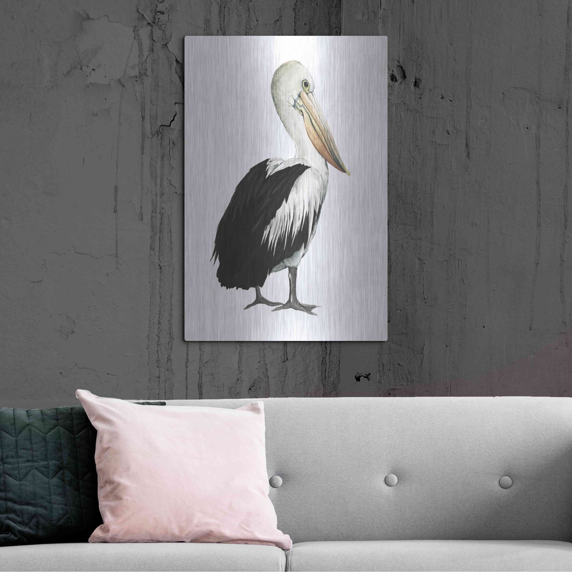 Luxe Metal Art 'Sea Bird IV' by Grace Popp, Metal Wall Art,24x36