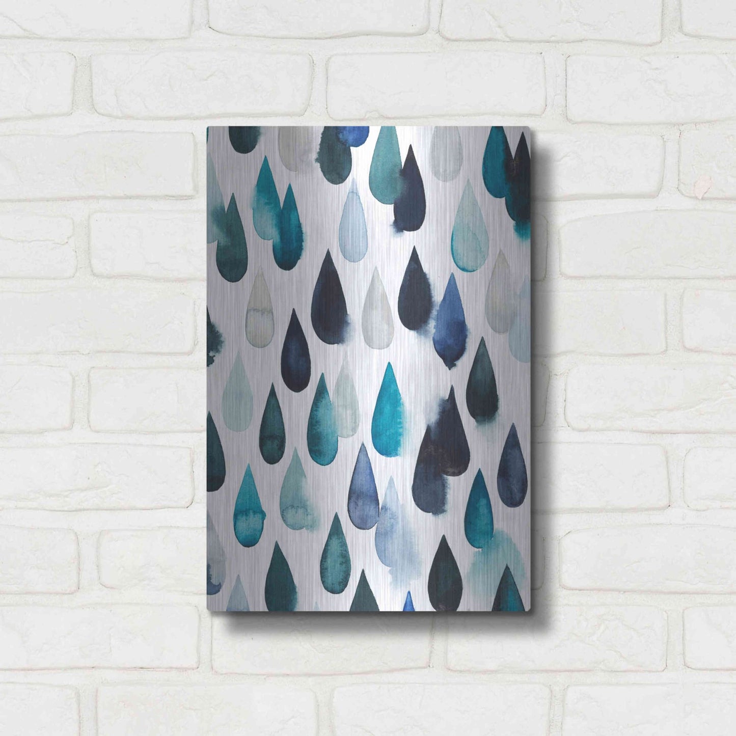 Luxe Metal Art 'Water Drops II' by Grace Popp, Metal Wall Art,12x16