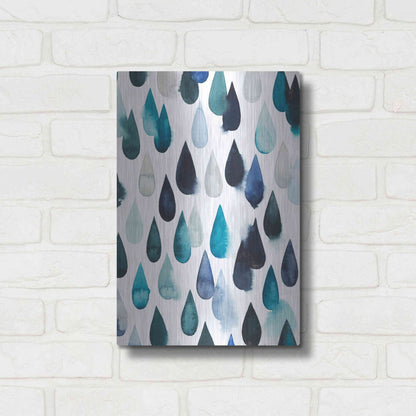 Luxe Metal Art 'Water Drops II' by Grace Popp, Metal Wall Art,12x16