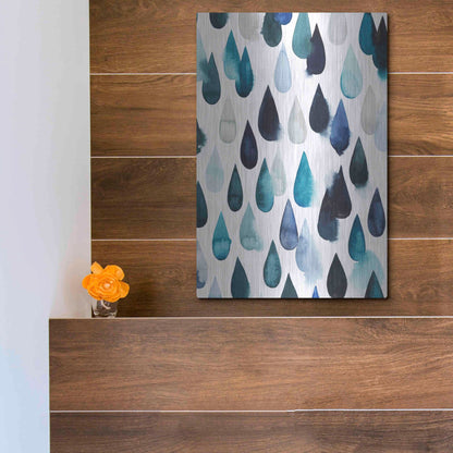 Luxe Metal Art 'Water Drops II' by Grace Popp, Metal Wall Art,12x16