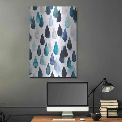 Luxe Metal Art 'Water Drops II' by Grace Popp, Metal Wall Art,24x36