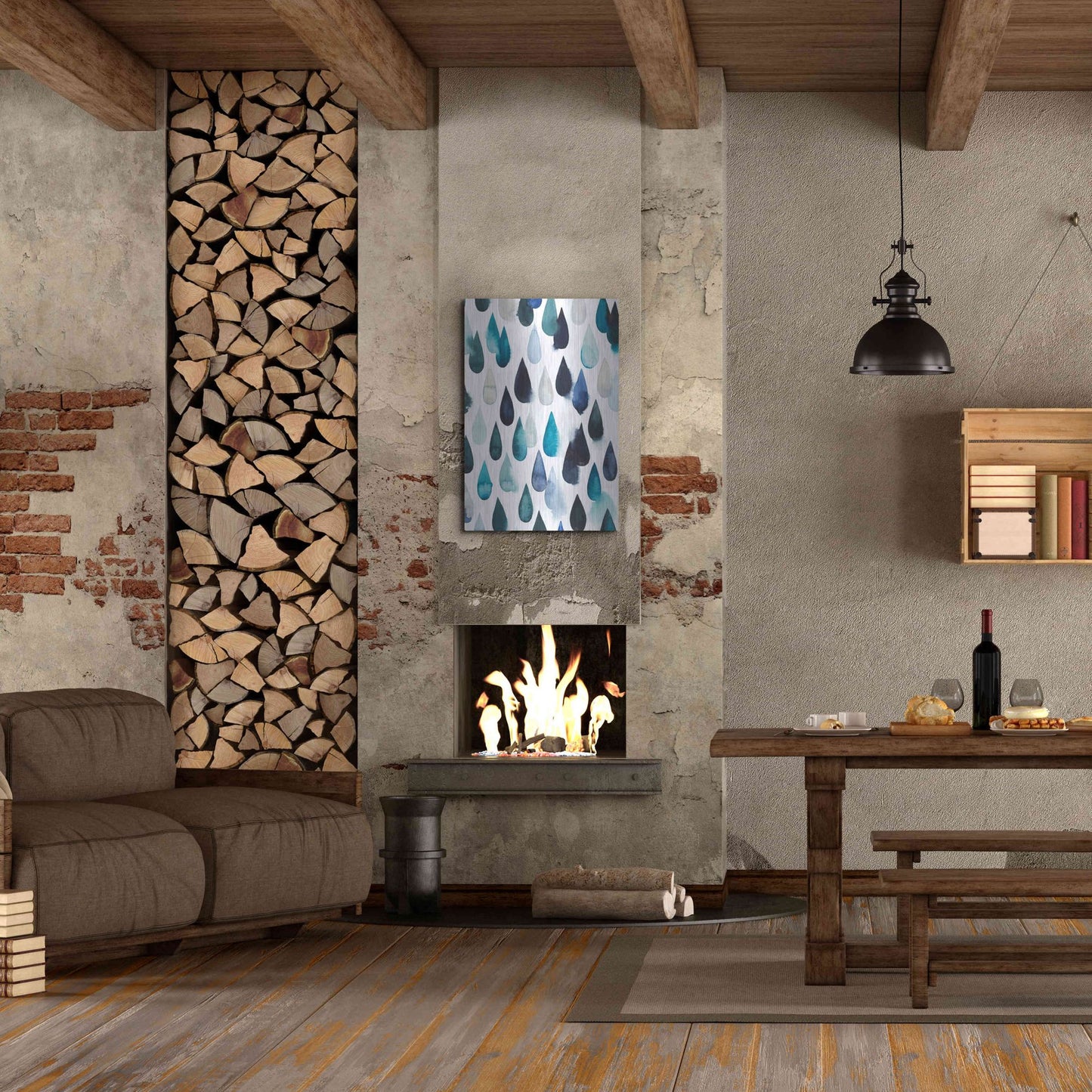 Luxe Metal Art 'Water Drops II' by Grace Popp, Metal Wall Art,24x36