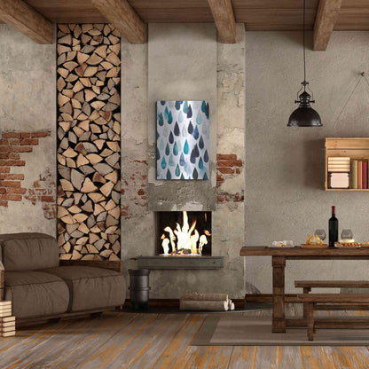 Luxe Metal Art 'Water Drops II' by Grace Popp, Metal Wall Art,24x36