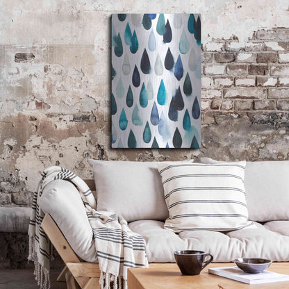 Luxe Metal Art 'Water Drops II' by Grace Popp, Metal Wall Art,24x36