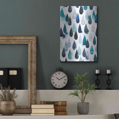 Luxe Metal Art 'Water Drops I' by Grace Popp, Metal Wall Art,12x16