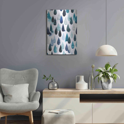 Luxe Metal Art 'Water Drops I' by Grace Popp, Metal Wall Art,16x24
