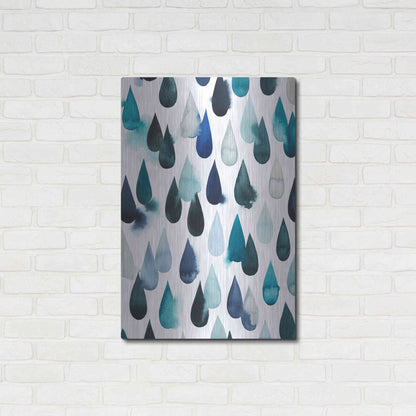 Luxe Metal Art 'Water Drops I' by Grace Popp, Metal Wall Art,24x36