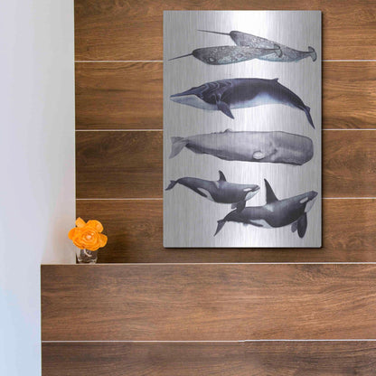 Luxe Metal Art 'Whale Stack II' by Grace Popp, Metal Wall Art,12x16