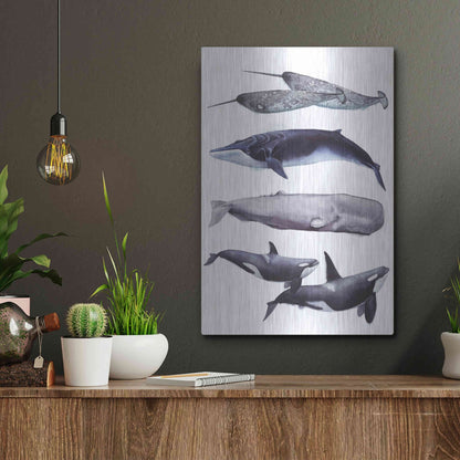 Luxe Metal Art 'Whale Stack II' by Grace Popp, Metal Wall Art,12x16