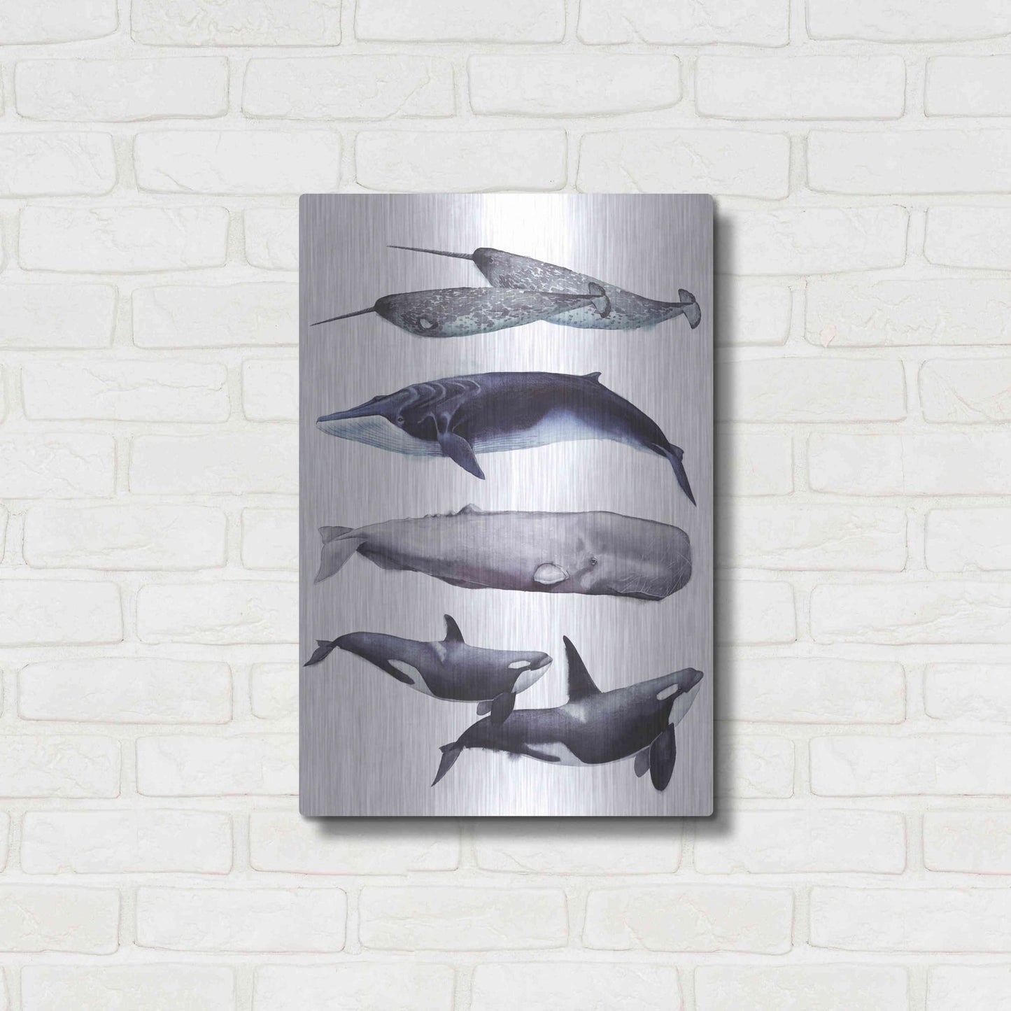 Luxe Metal Art 'Whale Stack II' by Grace Popp, Metal Wall Art,16x24