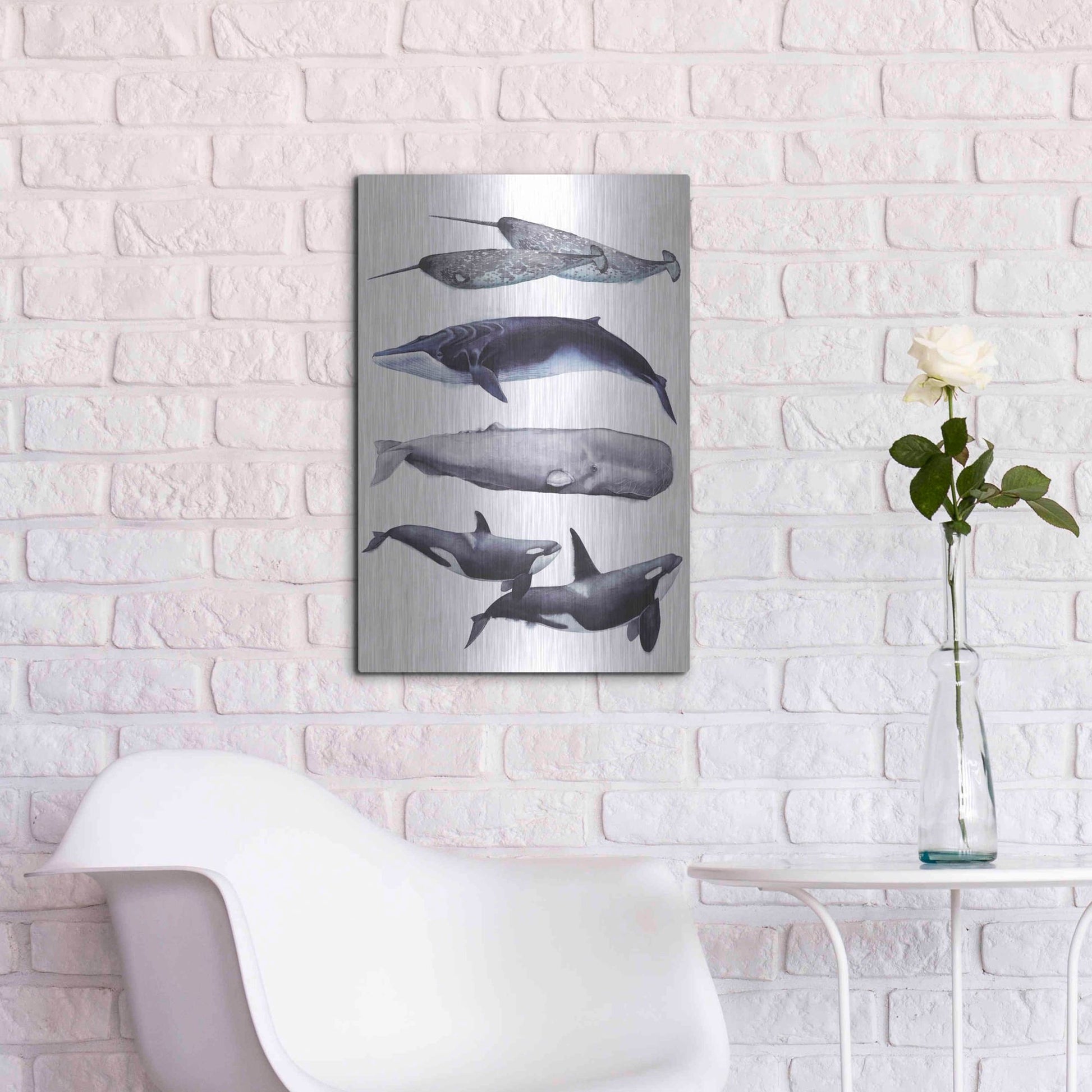 Luxe Metal Art 'Whale Stack II' by Grace Popp, Metal Wall Art,16x24