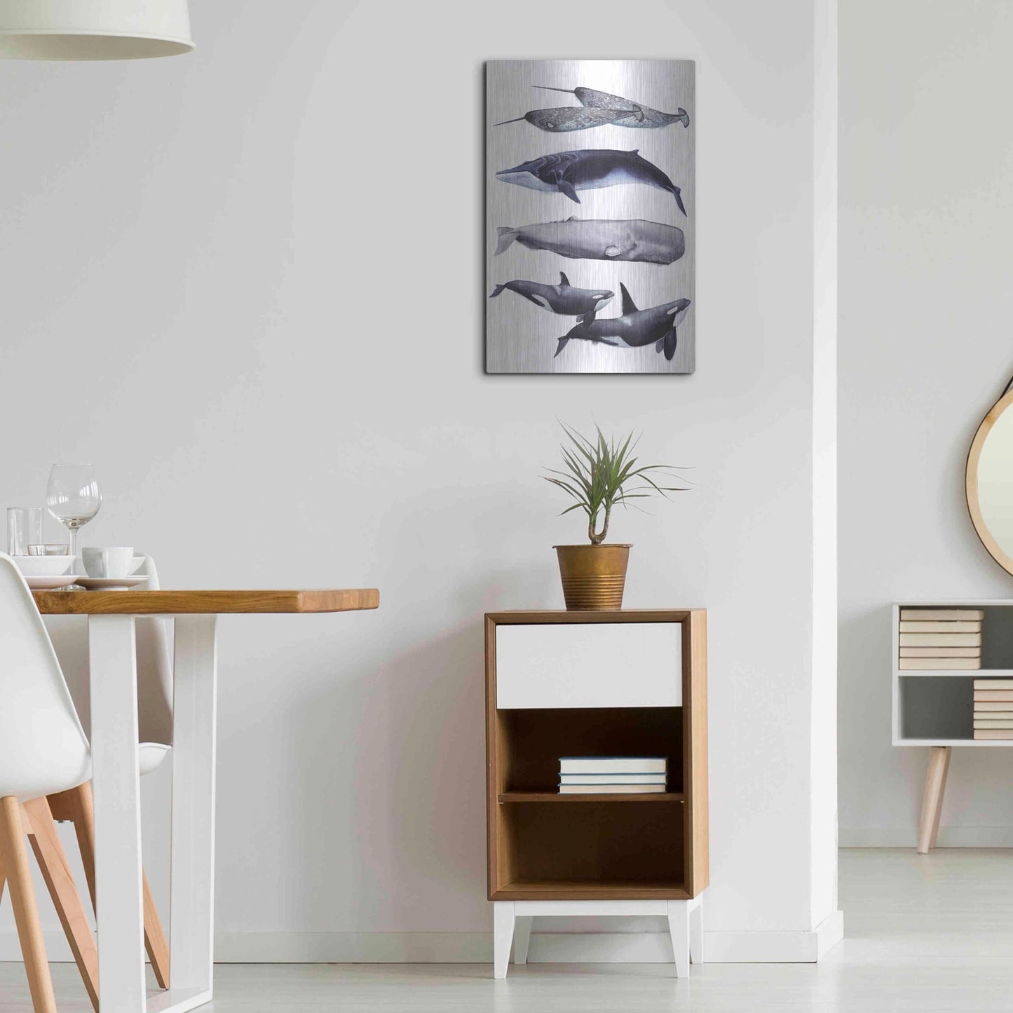 Luxe Metal Art 'Whale Stack II' by Grace Popp, Metal Wall Art,16x24