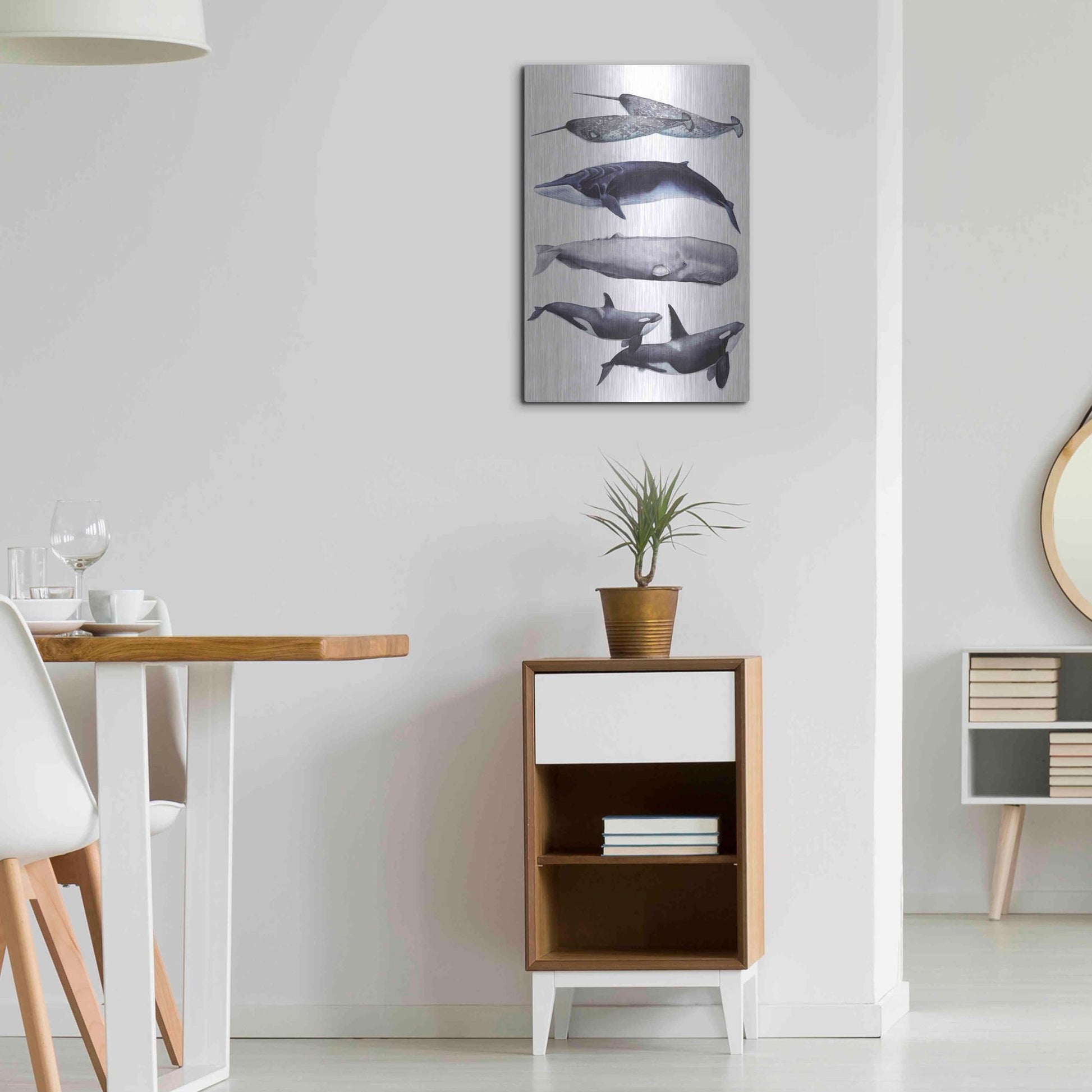 Luxe Metal Art 'Whale Stack II' by Grace Popp, Metal Wall Art,16x24