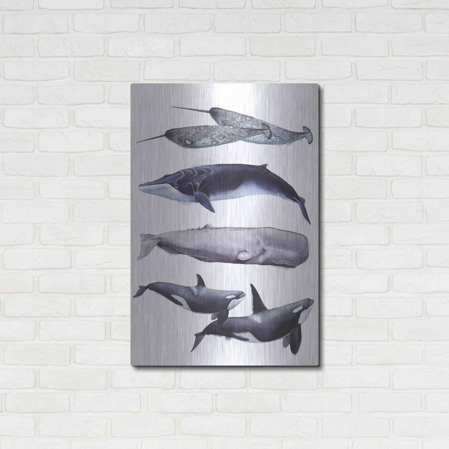 Luxe Metal Art 'Whale Stack II' by Grace Popp, Metal Wall Art,24x36