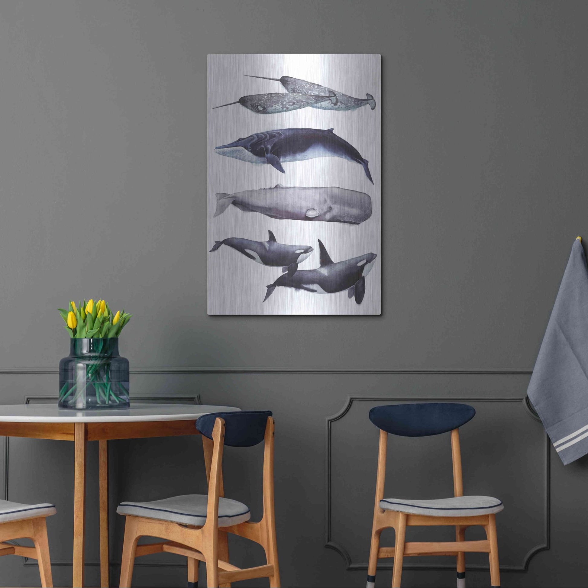 Luxe Metal Art 'Whale Stack II' by Grace Popp, Metal Wall Art,24x36