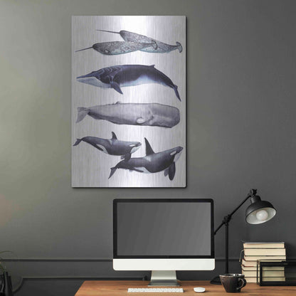 Luxe Metal Art 'Whale Stack II' by Grace Popp, Metal Wall Art,24x36