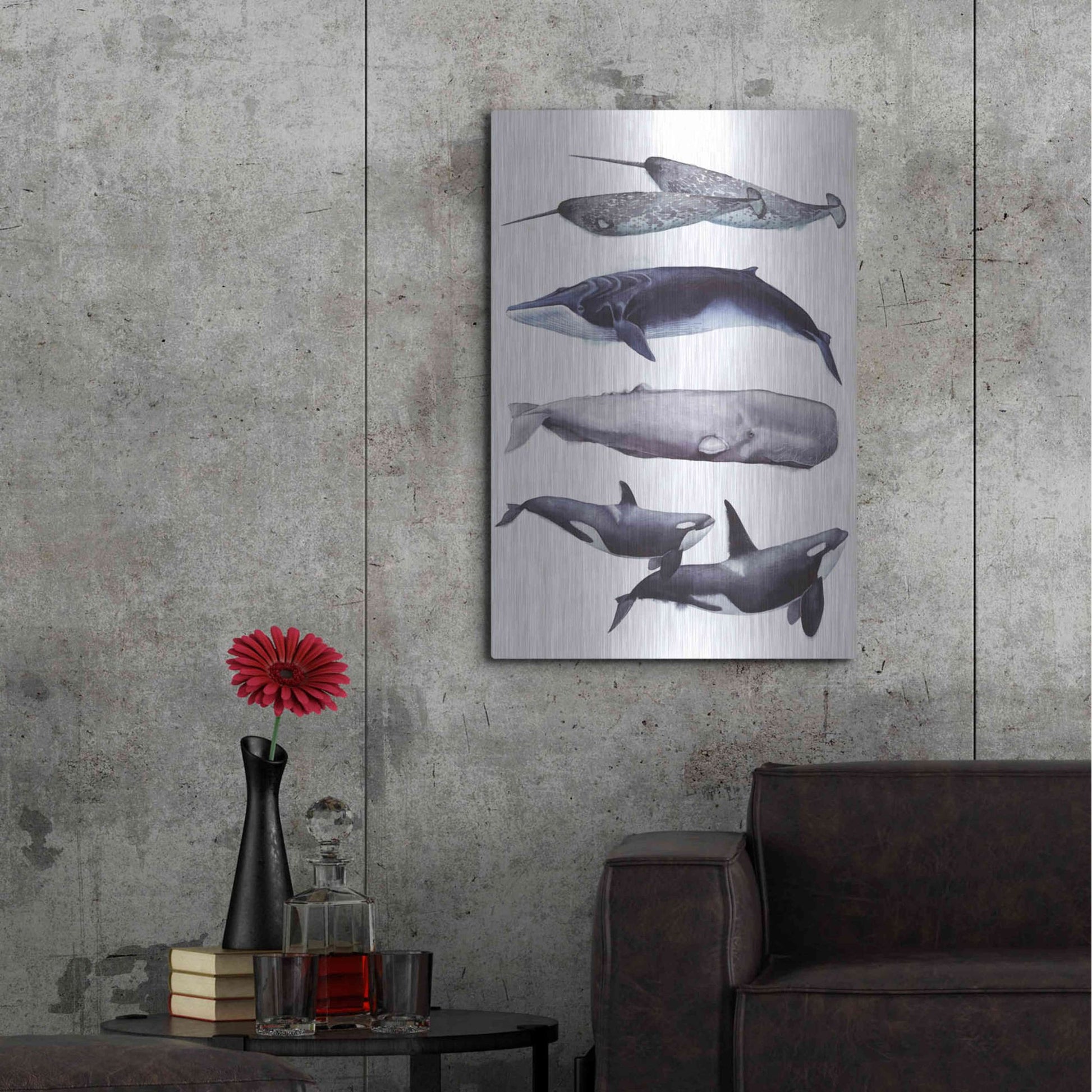 Luxe Metal Art 'Whale Stack II' by Grace Popp, Metal Wall Art,24x36