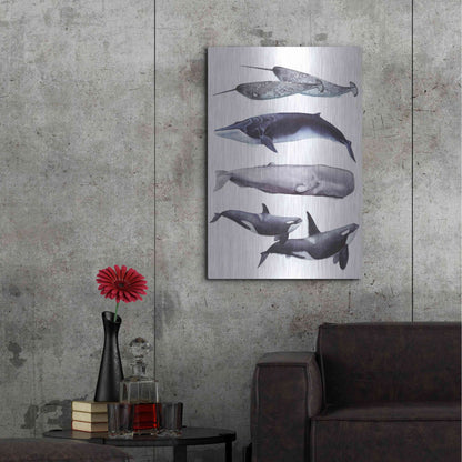 Luxe Metal Art 'Whale Stack II' by Grace Popp, Metal Wall Art,24x36