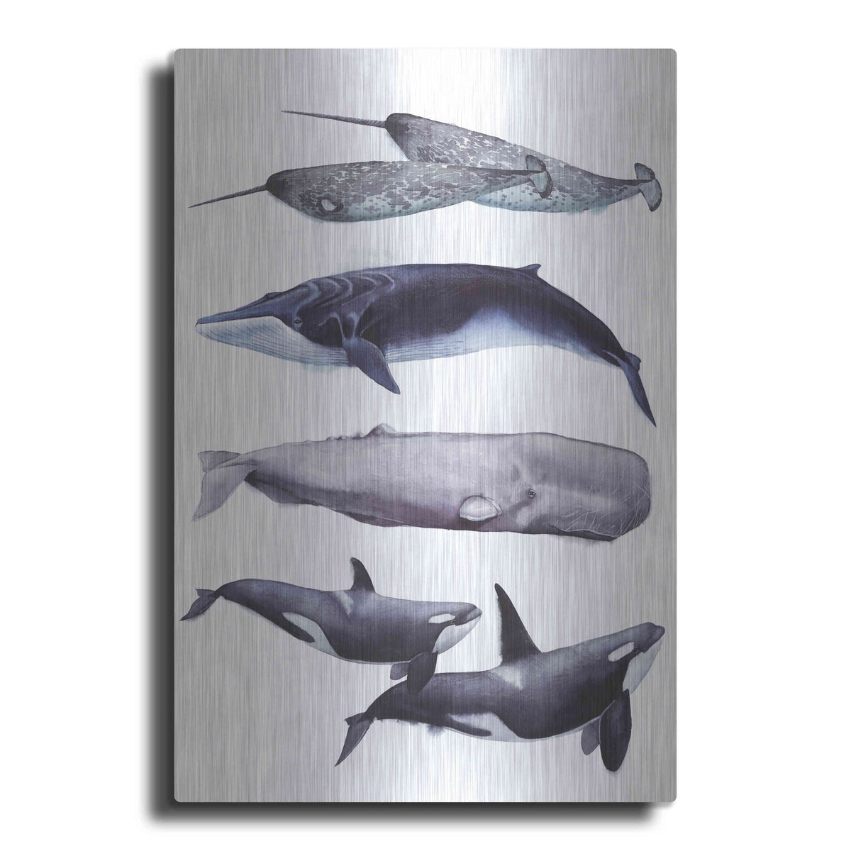 Luxe Metal Art 'Whale Stack II' by Grace Popp, Metal Wall Art