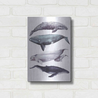 Luxe Metal Art 'Whale Stack I' by Grace Popp, Metal Wall Art,12x16