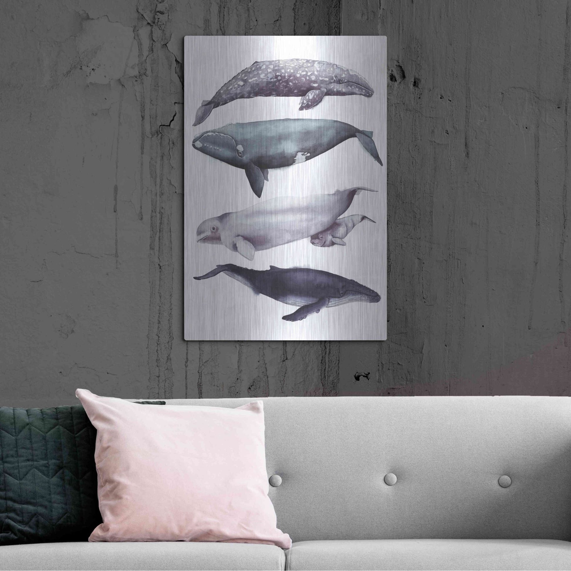 Luxe Metal Art 'Whale Stack I' by Grace Popp, Metal Wall Art,24x36