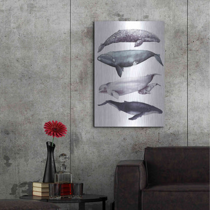 Luxe Metal Art 'Whale Stack I' by Grace Popp, Metal Wall Art,24x36