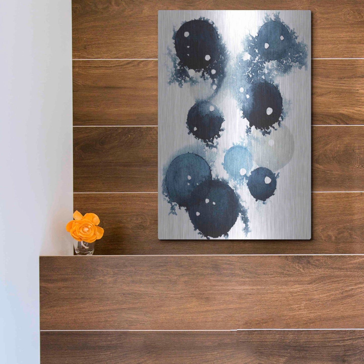 Luxe Metal Art 'Blue Galaxy IV' by Grace Popp, Metal Wall Art,12x16