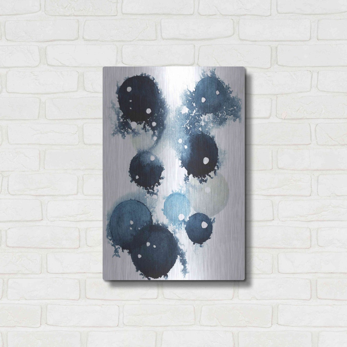 Luxe Metal Art 'Blue Galaxy IV' by Grace Popp, Metal Wall Art,16x24