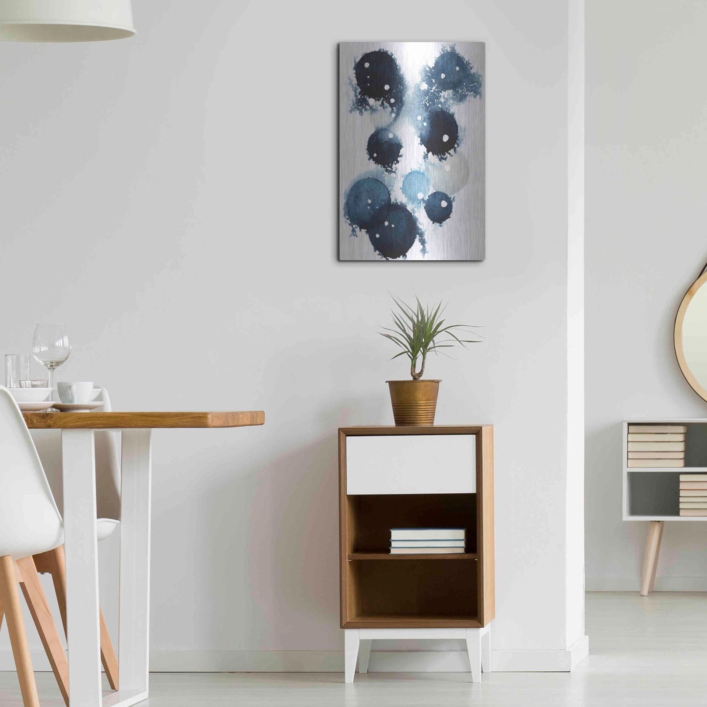 Luxe Metal Art 'Blue Galaxy IV' by Grace Popp, Metal Wall Art,16x24