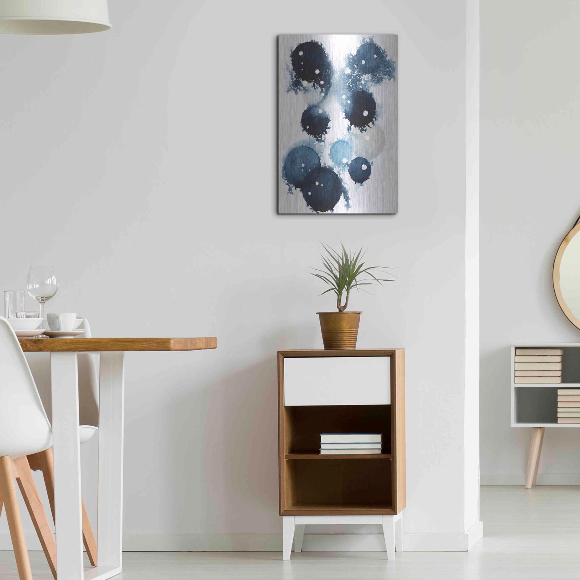 Luxe Metal Art 'Blue Galaxy IV' by Grace Popp, Metal Wall Art,16x24