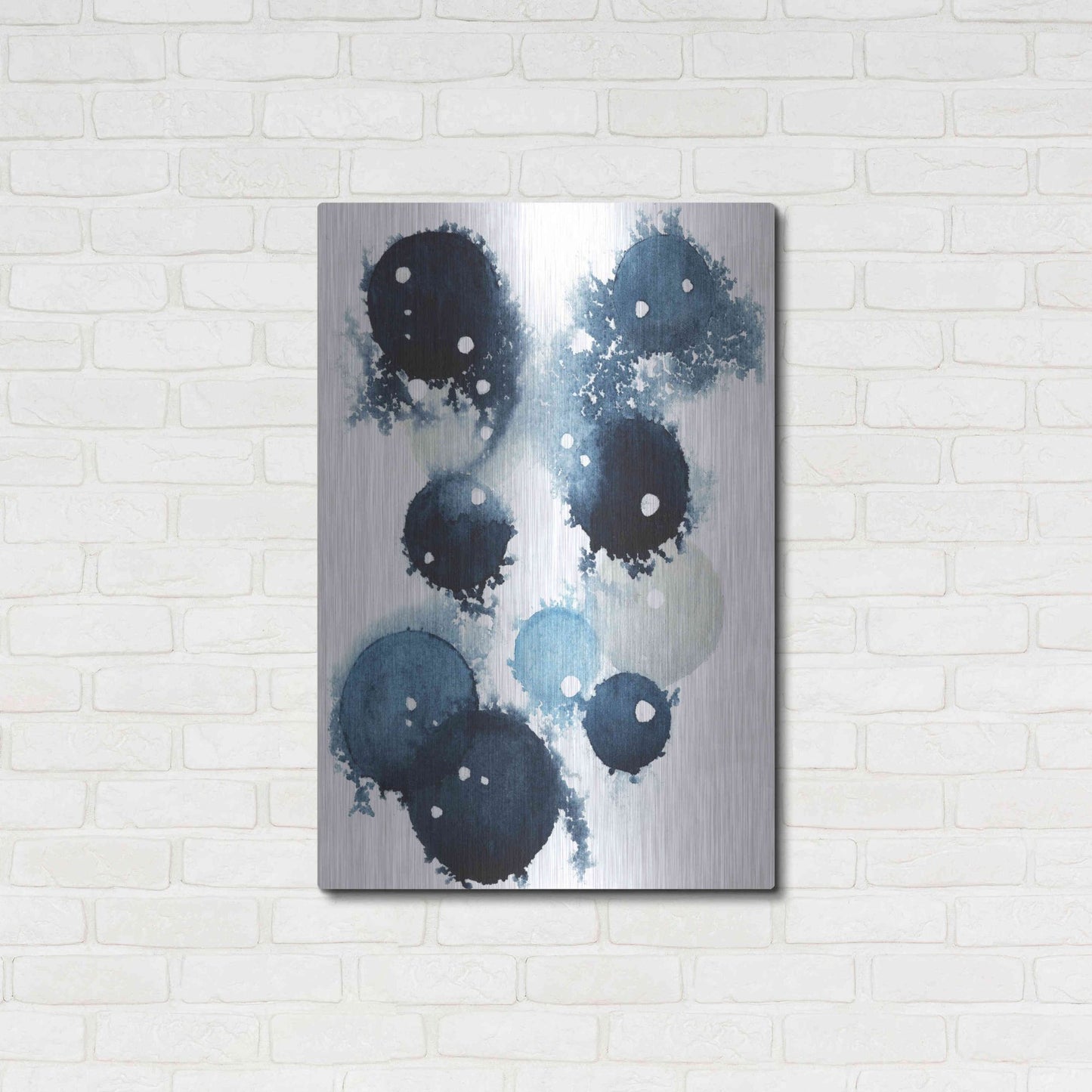 Luxe Metal Art 'Blue Galaxy IV' by Grace Popp, Metal Wall Art,24x36