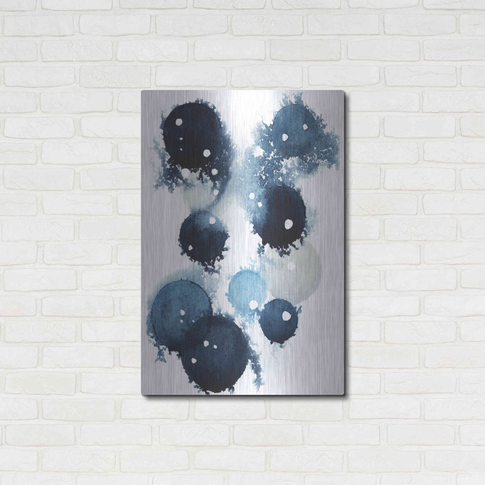 Luxe Metal Art 'Blue Galaxy IV' by Grace Popp, Metal Wall Art,24x36