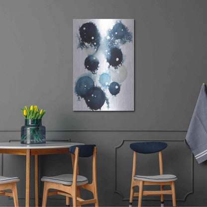 Luxe Metal Art 'Blue Galaxy IV' by Grace Popp, Metal Wall Art,24x36