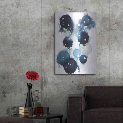 Luxe Metal Art 'Blue Galaxy IV' by Grace Popp, Metal Wall Art,24x36